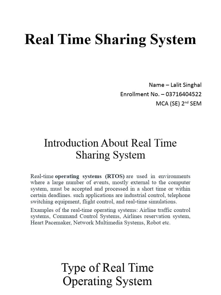 Real Time Sharing System | PDF | Real Time Computing | Operating System