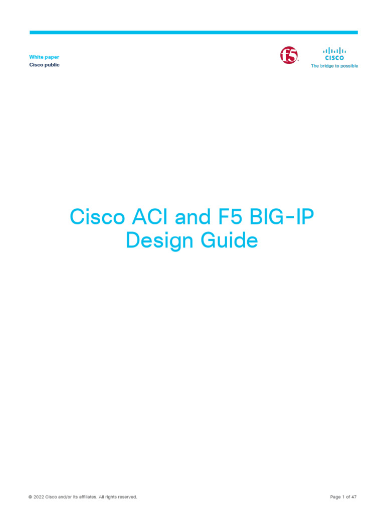 Cisco ACI and F5 BIG-IP Design Guide | PDF | Computer Network | Ip Address
