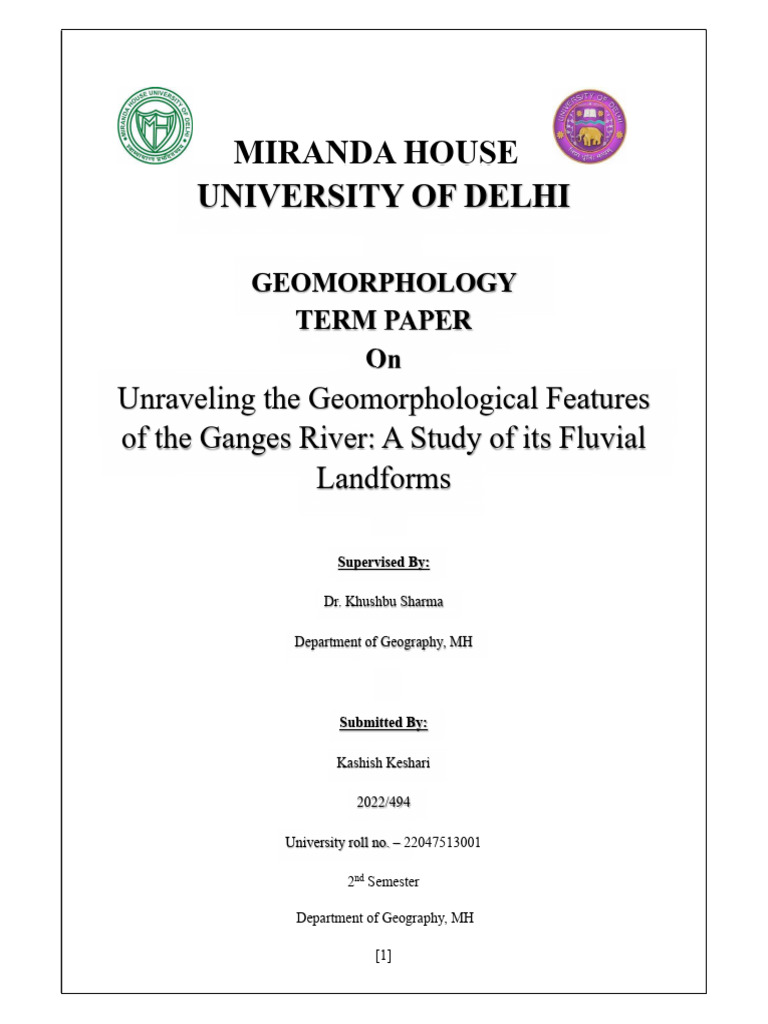 Ganges River Fluvial Landforms Study | PDF | River | River Delta