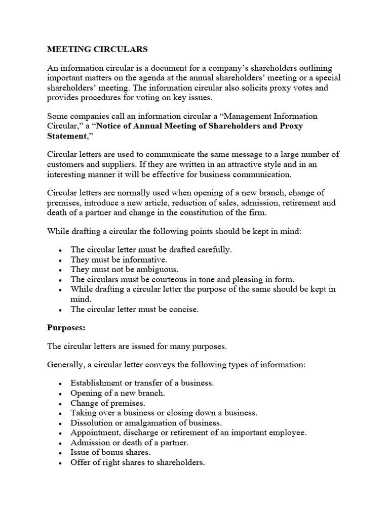 Types of Circulars and Notices | PDF | Payroll | Invoice