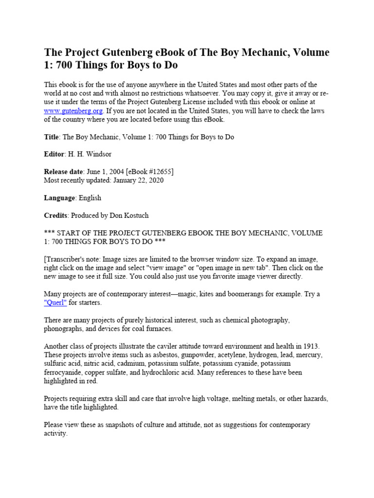 The Boy Mechanic Volume 1 700 Things For Boys To Do | PDF | Screw