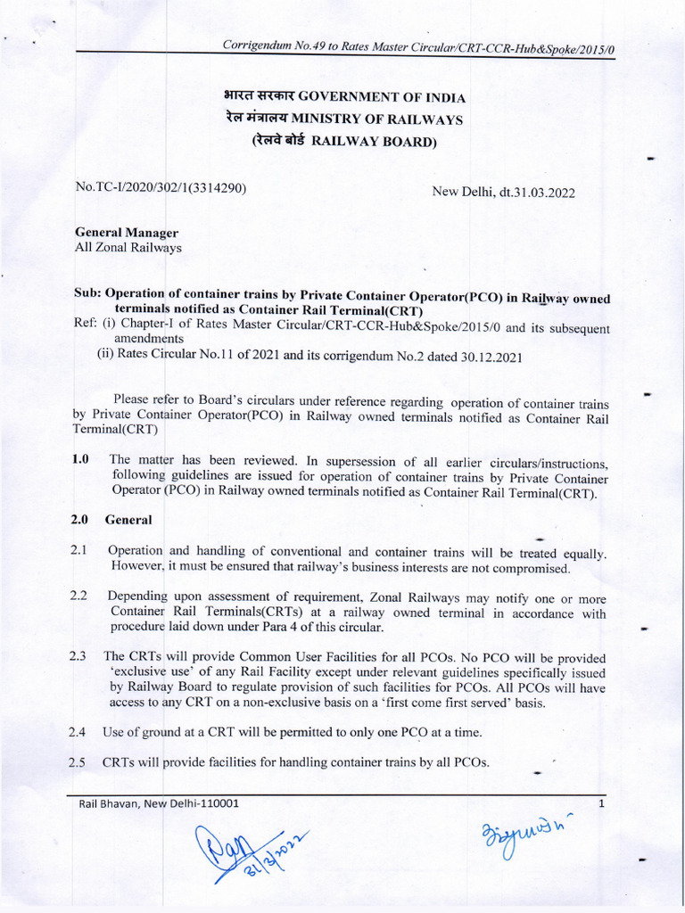 Guidelines for PCOs at Container Terminals | PDF | Rail Transport ...