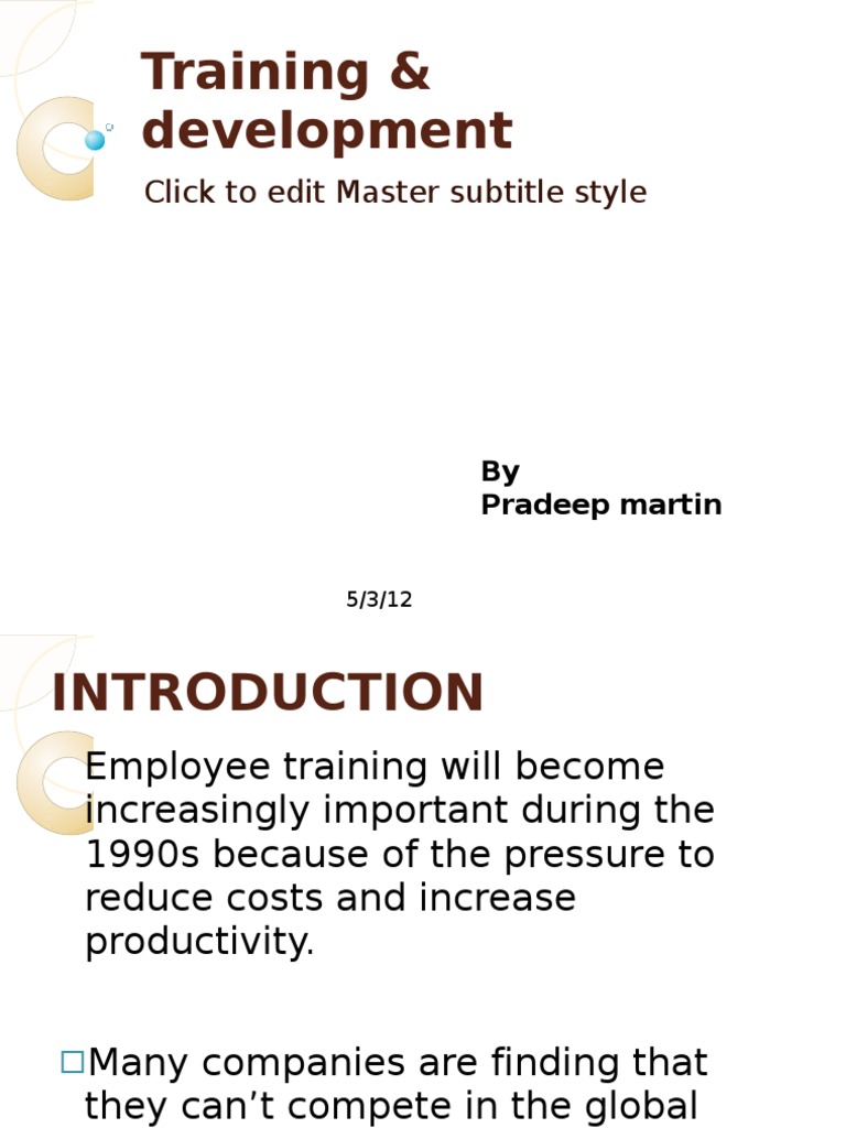 Training & Development: Click To Edit Master Subtitle Style | PDF ...