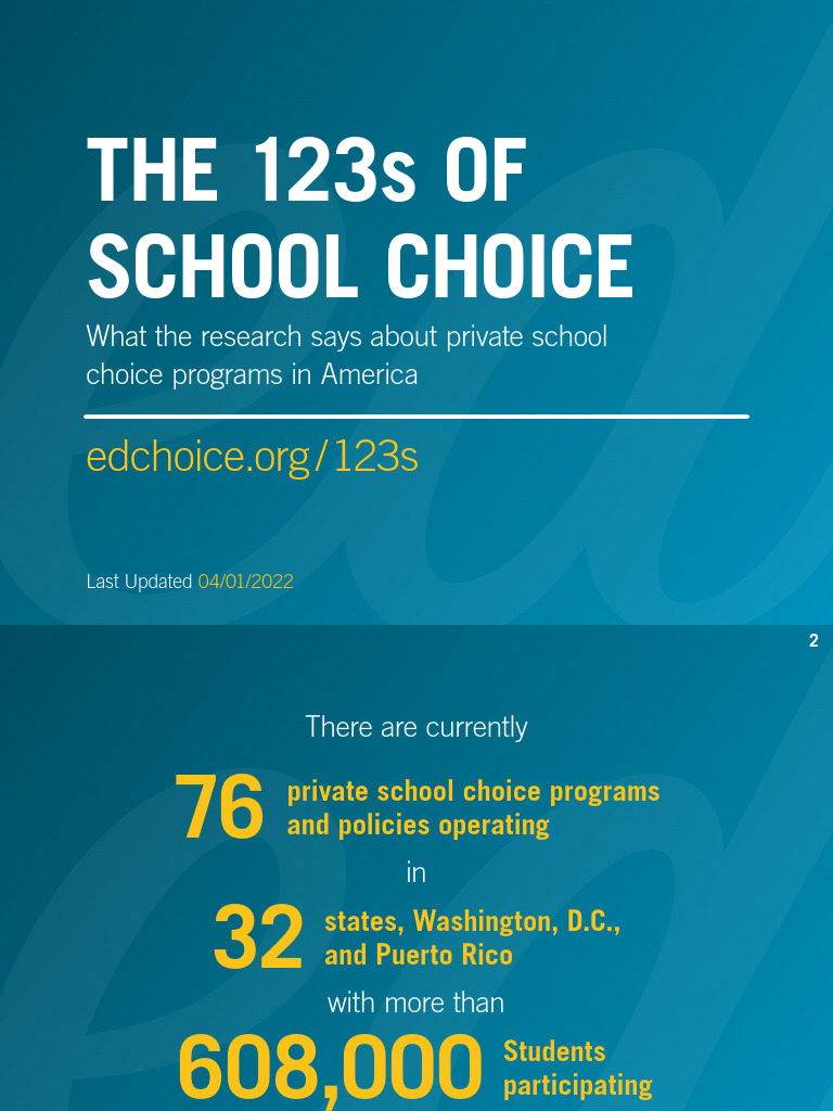 123 Of School Choice Pdf School Choice School Voucher