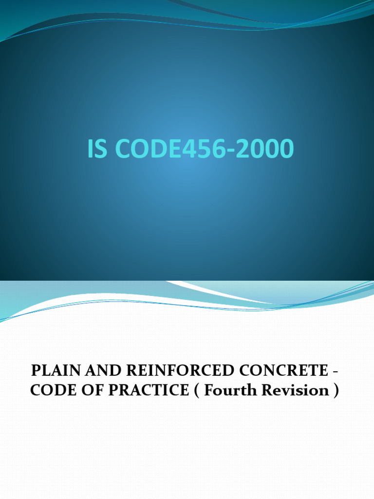 Is Code456-2000 | PDF | Concrete | Cement