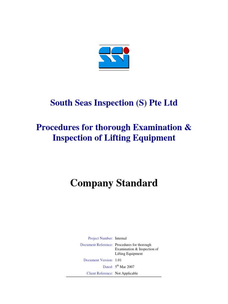 SSI LOLER Examination and Test Procedures Rev 1.01 | PDF | Technology ...