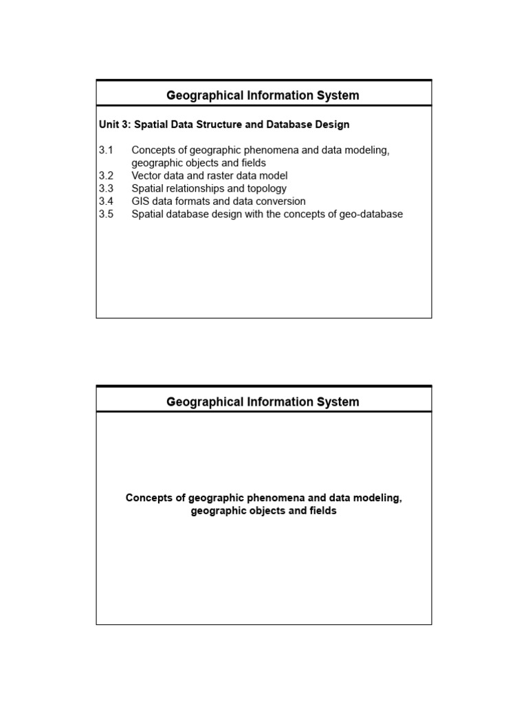 Unit-3 Spatial Data Structure and Database Design | PDF | Geographic ...