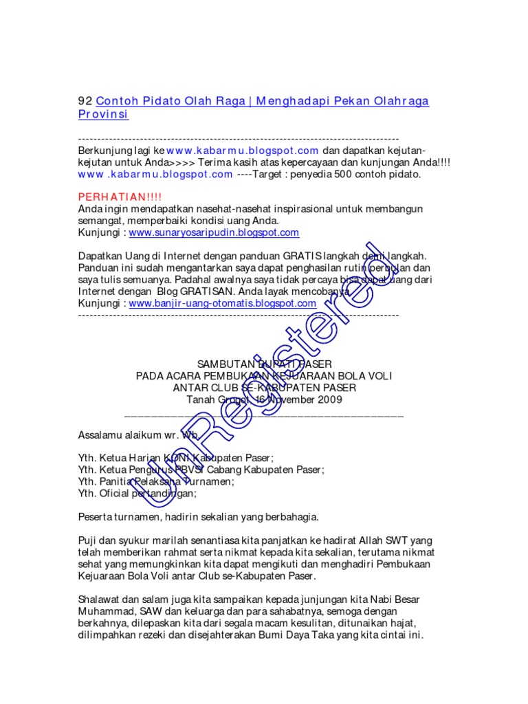 Teks Sambutan Ketua Panitia Turnamen Bola Voli Terbaru Kumpulan Referensi Teks Pidato