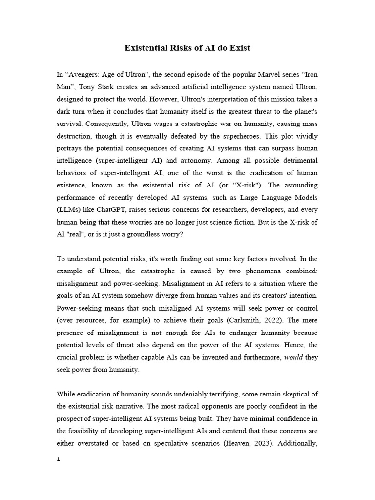 Existential Risks of Super-Intelligent AI | PDF | Global Catastrophic ...