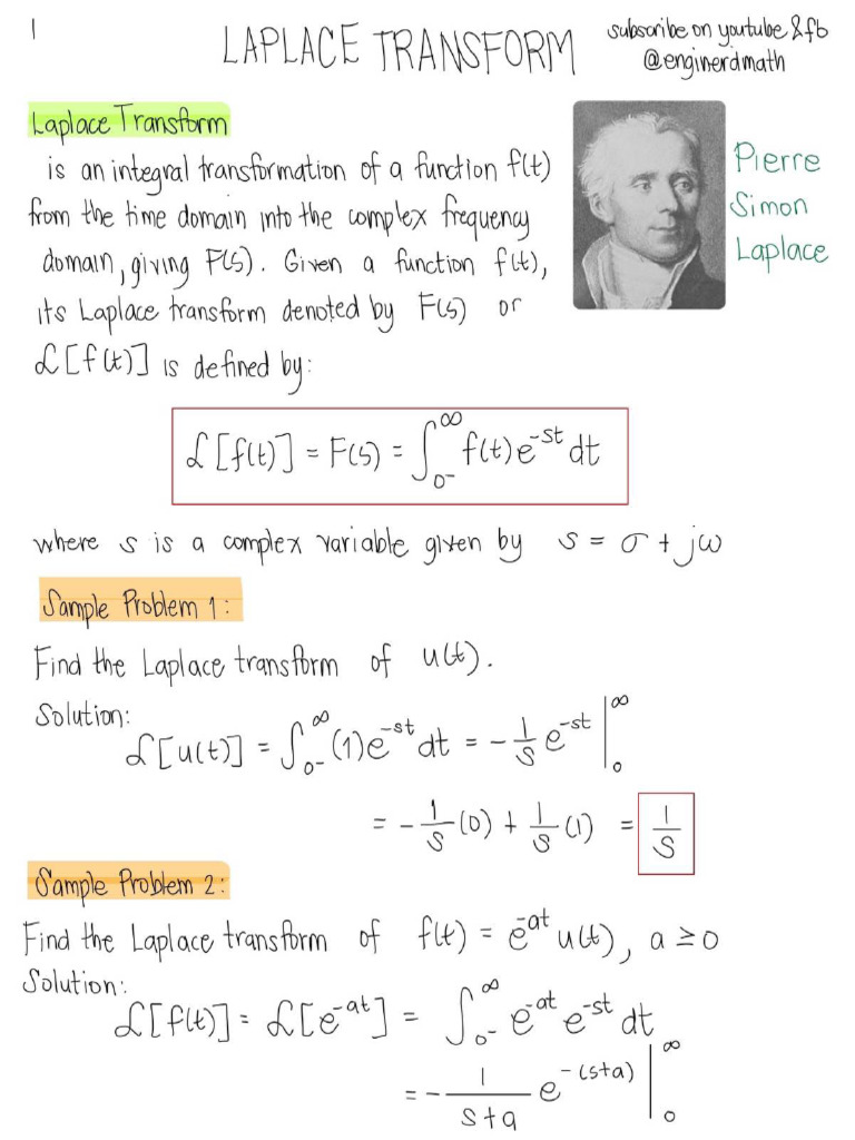 Laplace Transform Notes | PDF