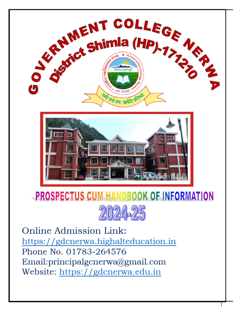 Prospectus Format | PDF | University And College Admission | Curriculum