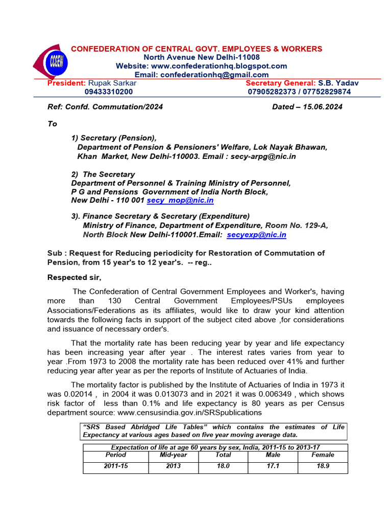 Request to Reduce Pension Commutation Period | PDF | Pension | Net ...