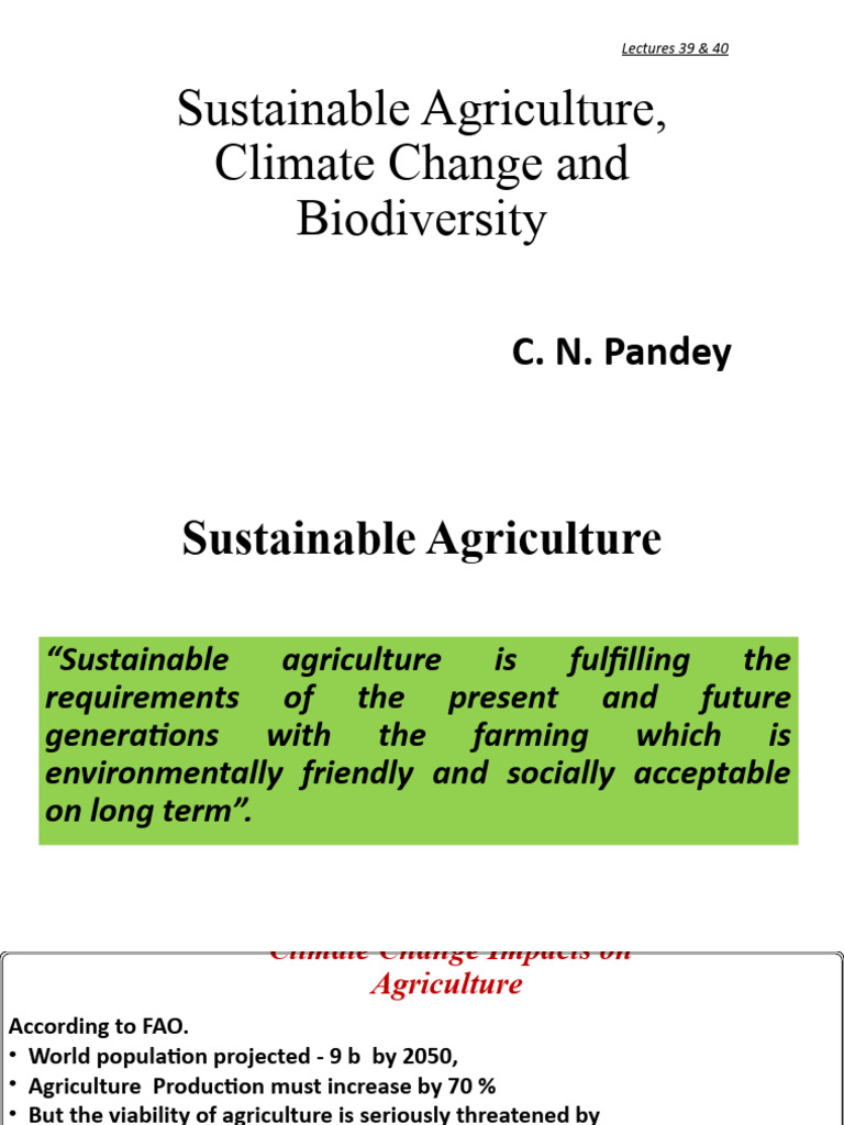 Sustainable Agriculture and Climate Resilience | PDF | Agriculture ...