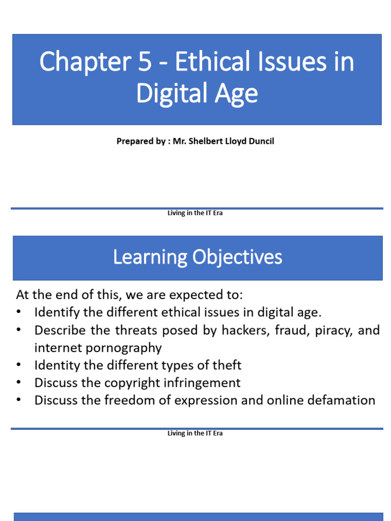Ethical Issues in the Digital Age | PDF | Defamation | Security Hacker