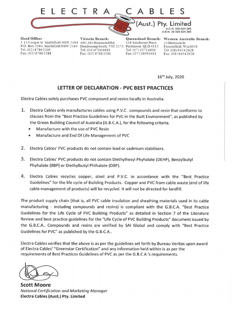 PVC Declaration - July 2020 | PDF