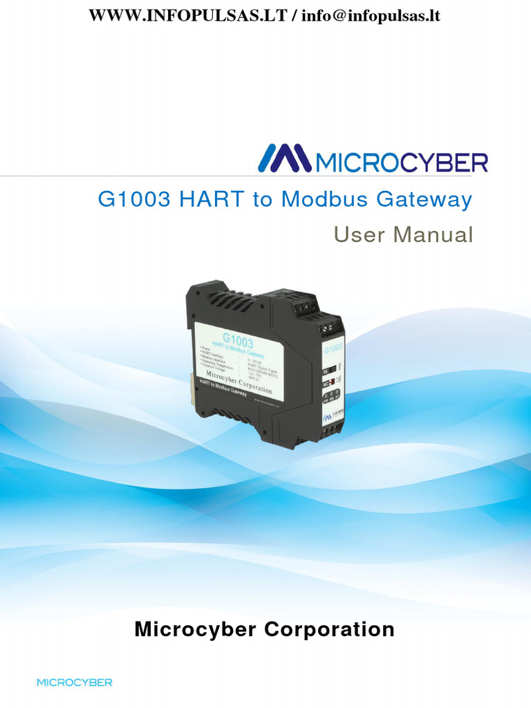 1-G1003 HART To Modbus Gateway User Manual | PDF | Gateway ...