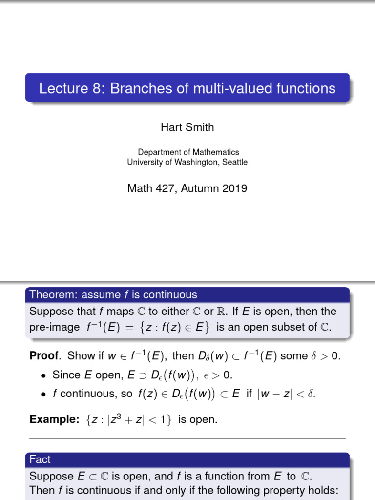 Branches of Multi-Valued Functions in C | PDF | Mathematical Objects ...