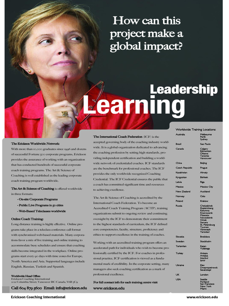 Global Corporate Coach Training Programs | PDF | Leadership | Learning