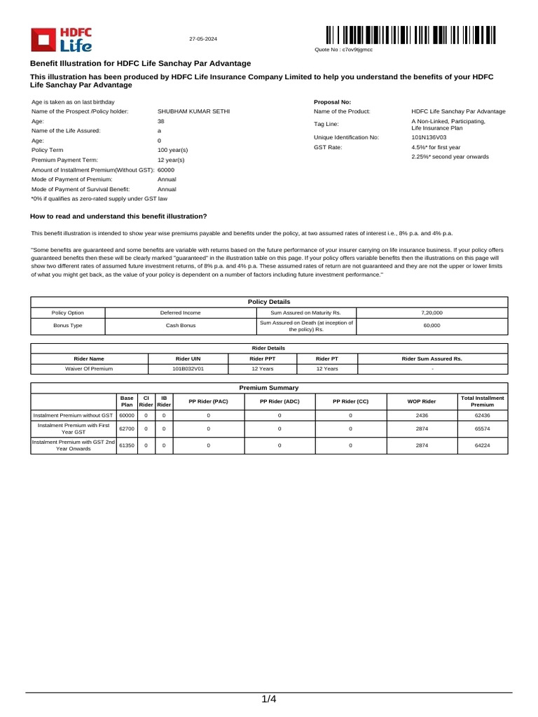 HDFC Life Sanchay Par Advantage Overview | PDF | Life Insurance | Insurance
