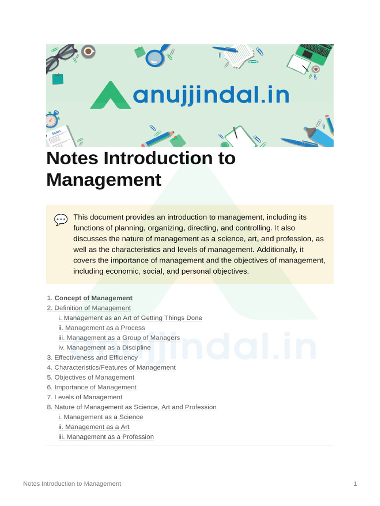 Introduction To Managementpdf Lyst2966 | PDF