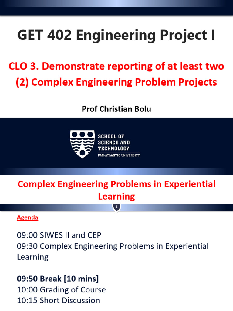 GET 402-CEP in Experiential Learning Lecture 1 | PDF | Engineering ...