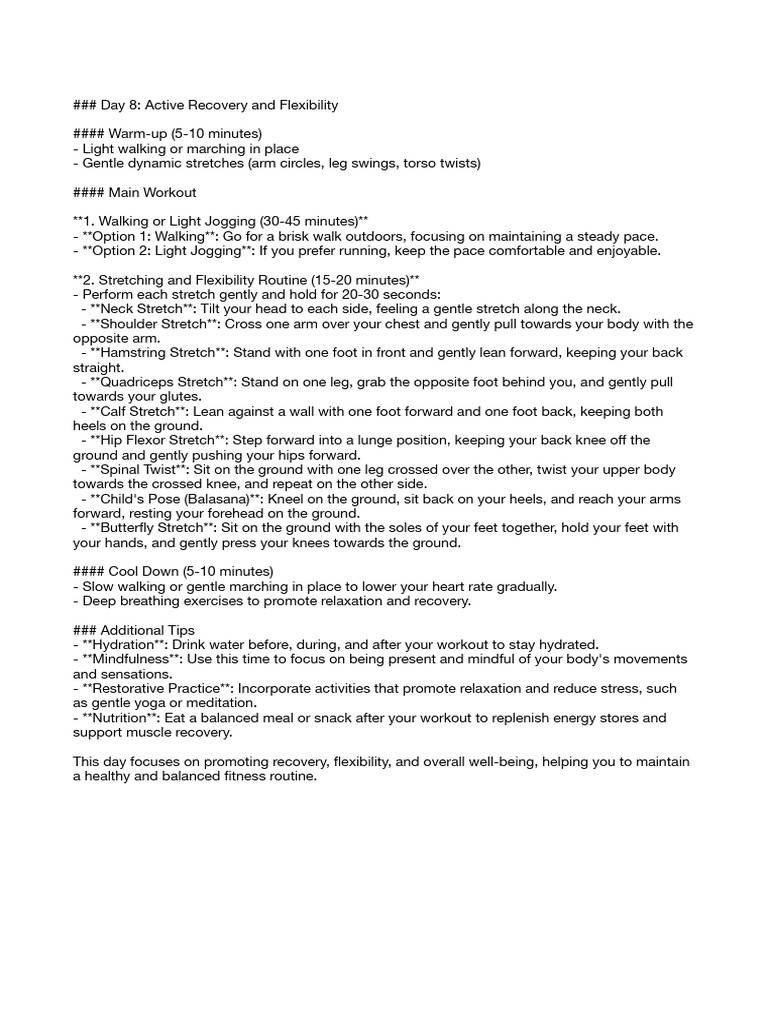 Active Recovery Activities