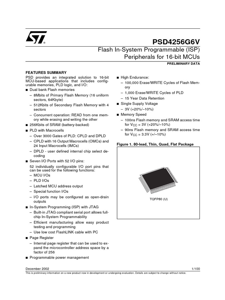Datasheet - HK Psd4256g6 173401 | PDF | Microcontroller | Flash Memory