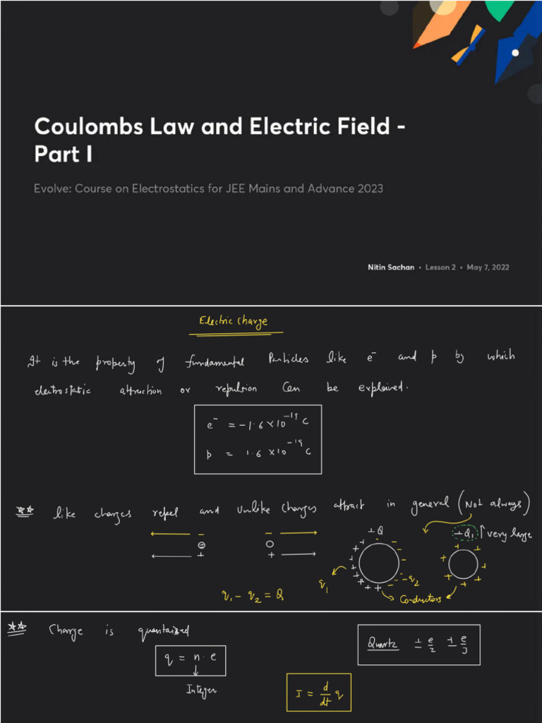 Electrostatics Notes (NS Sir) | PDF