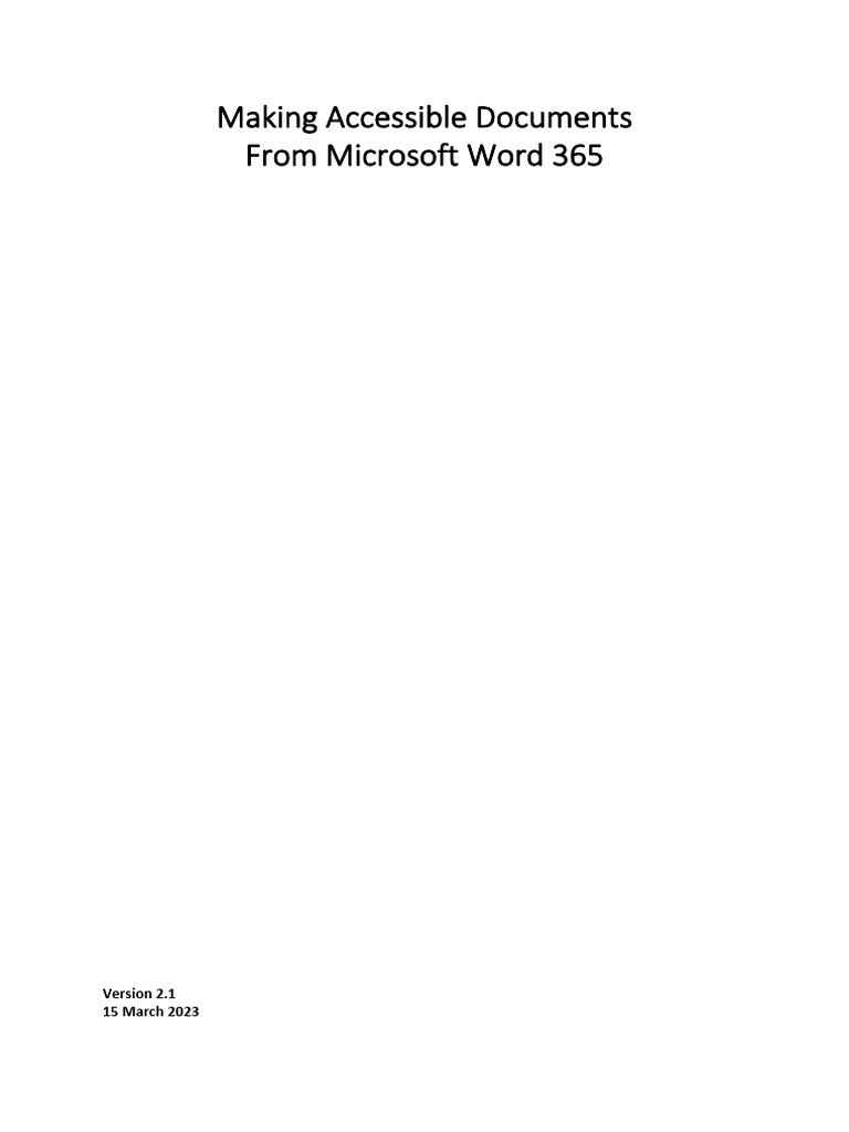 Accessible Microsoft Word Documents Guide | PDF | Microsoft Word ...