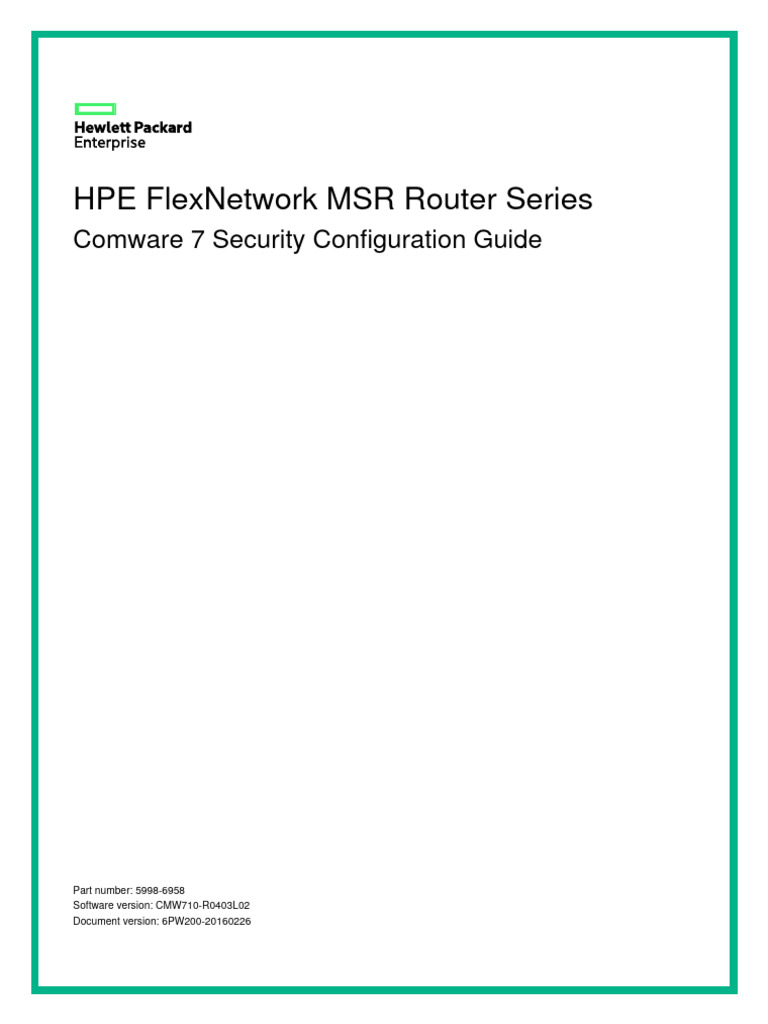 HPE FlexNetwork MSR Router AAA Guide | PDF | Radius | Computing