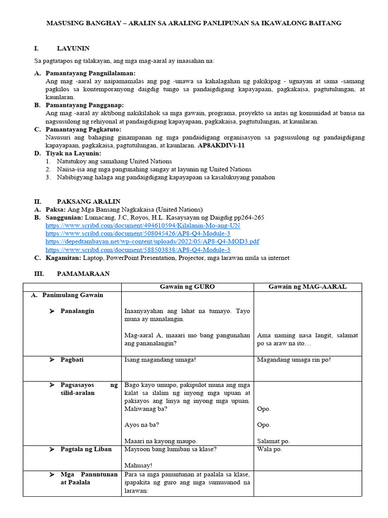 Masusing Banghay AP | PDF