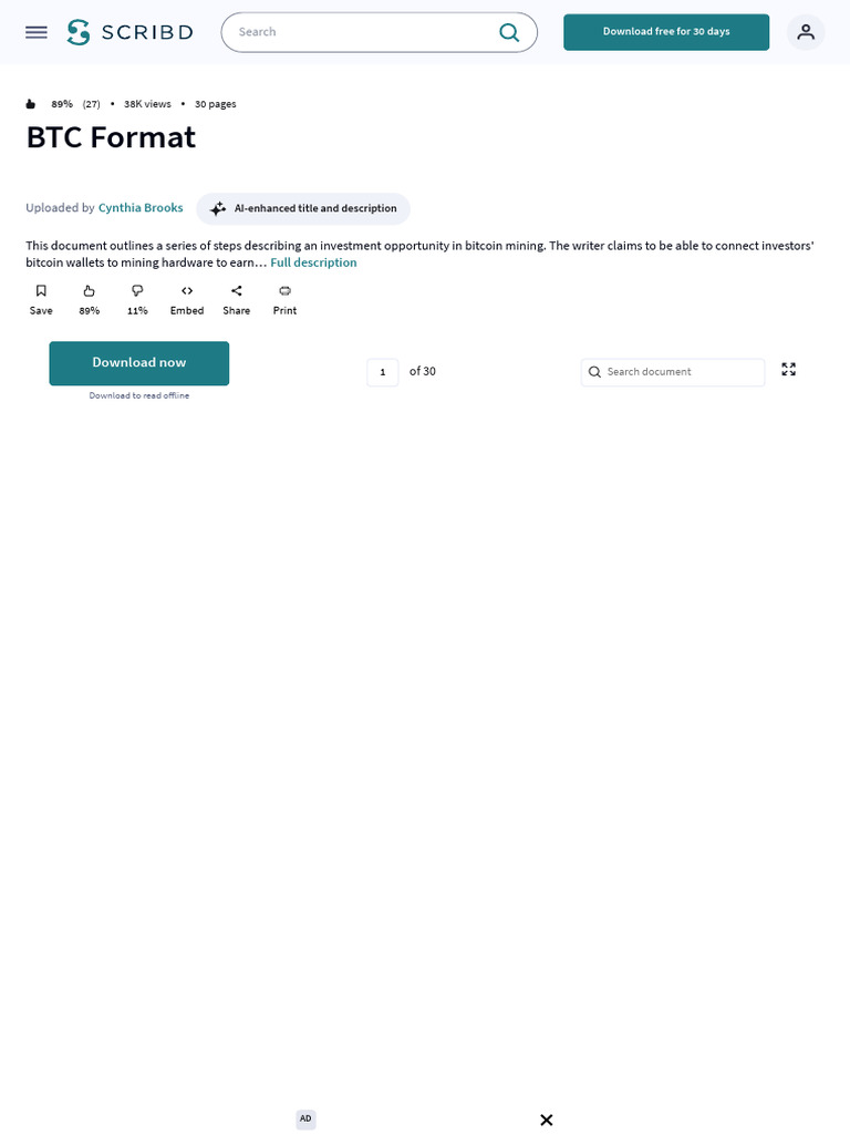 BTC Format: Download Now | PDF | Bitcoin | Scribd