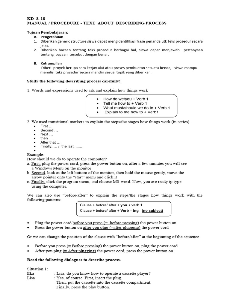 3.18 - Manual, Procedure Text Describing Process | PDF | Language ...