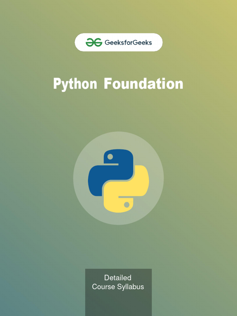 Python Foundation: Detailed Course Syllabus | PDF | Python (Programming ...
