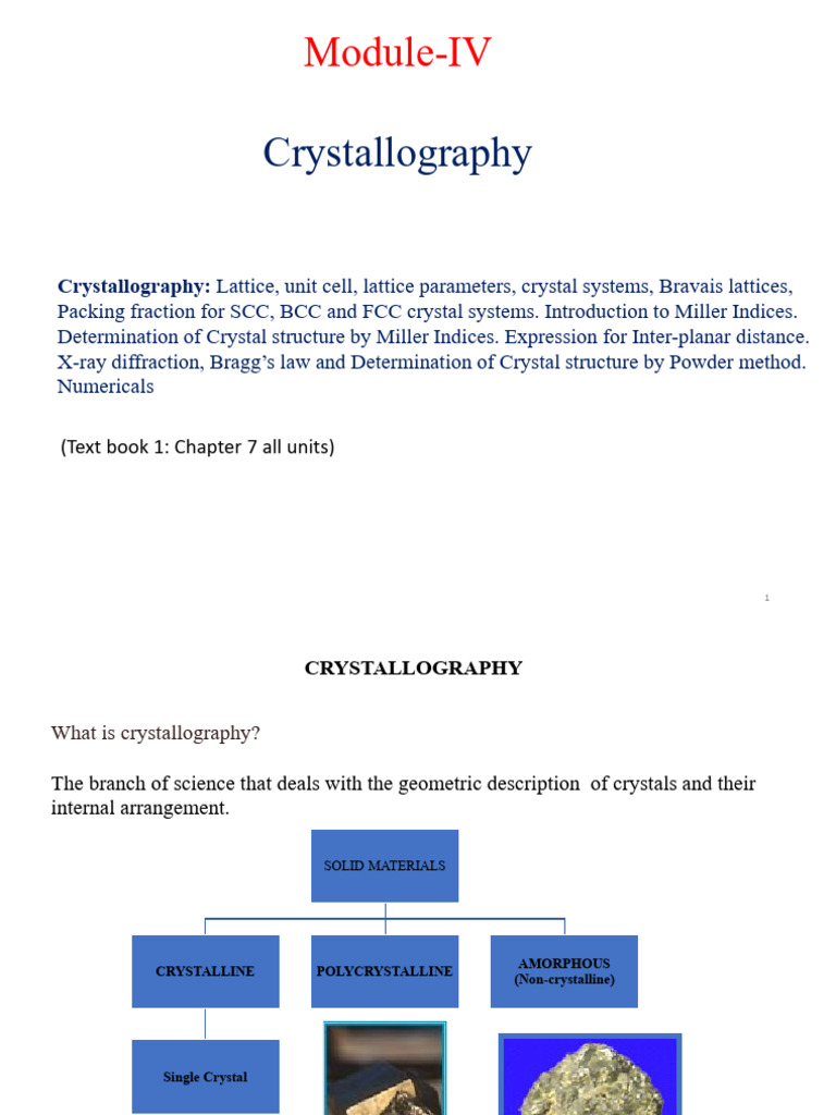 Crystallography: Lattice and Unit Cell Basics | PDF | Crystal | Crystallite