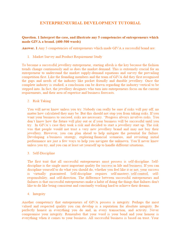 Enterpreneurial Development Tutorial | PDF | Digital Marketing ...