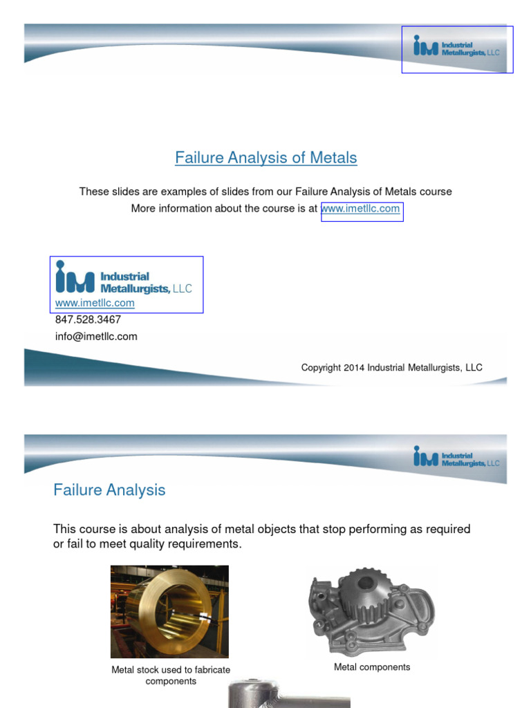 Metal Failure Analysis Course Overview | PDF | Reliability Engineering ...