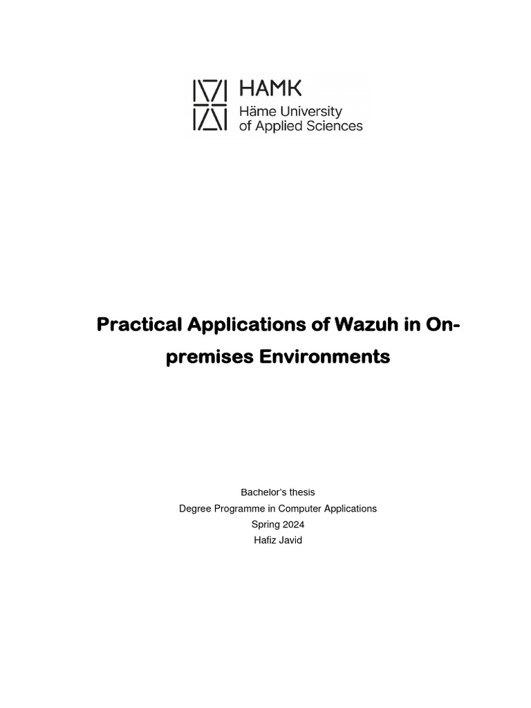 Wazuh in On-Premises Security Monitoring | PDF | Security | Computer ...