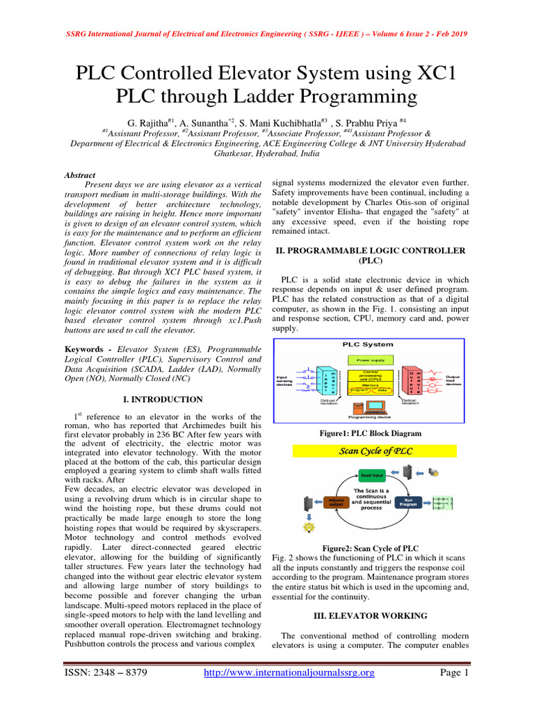 PLC-Based Elevator Control System | PDF | Programmable Logic Controller ...