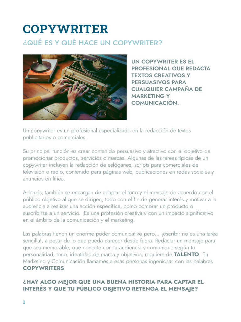 Qué hace un copywriter en marketing | PDF | Redaccion
