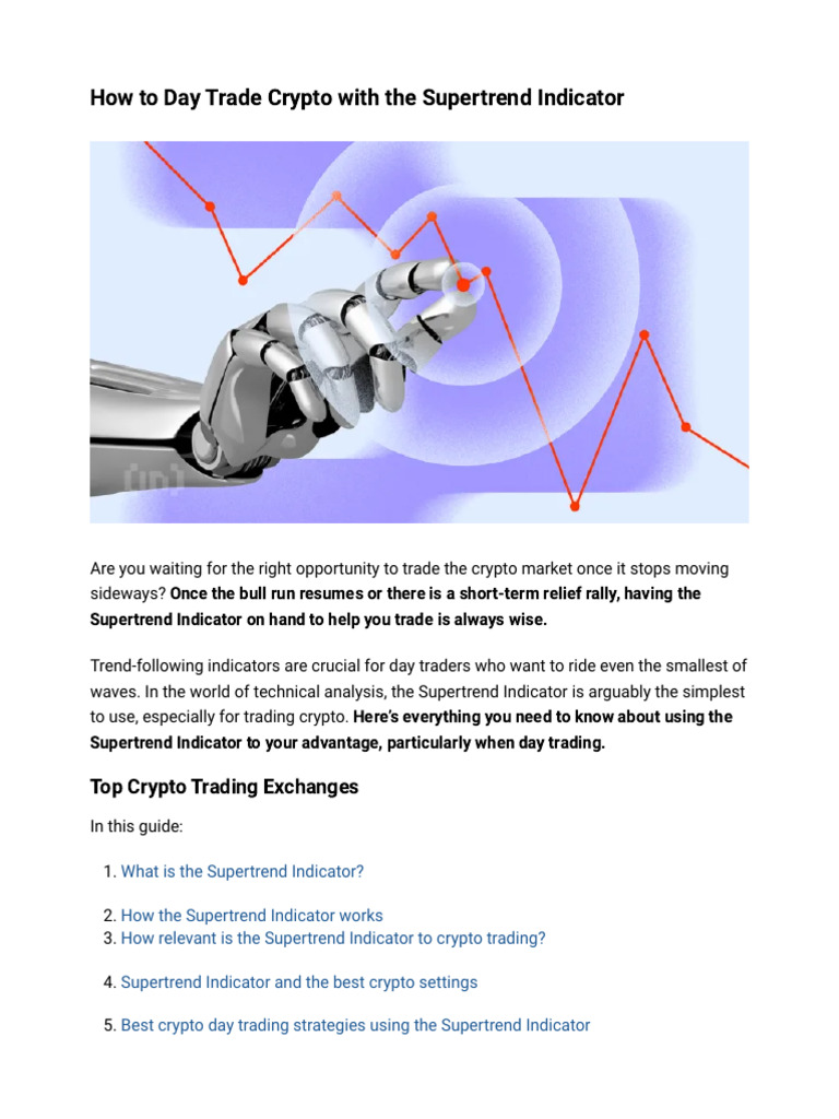 Supertrend Indicator 2 Download Free PDF Market Trend Day Trading