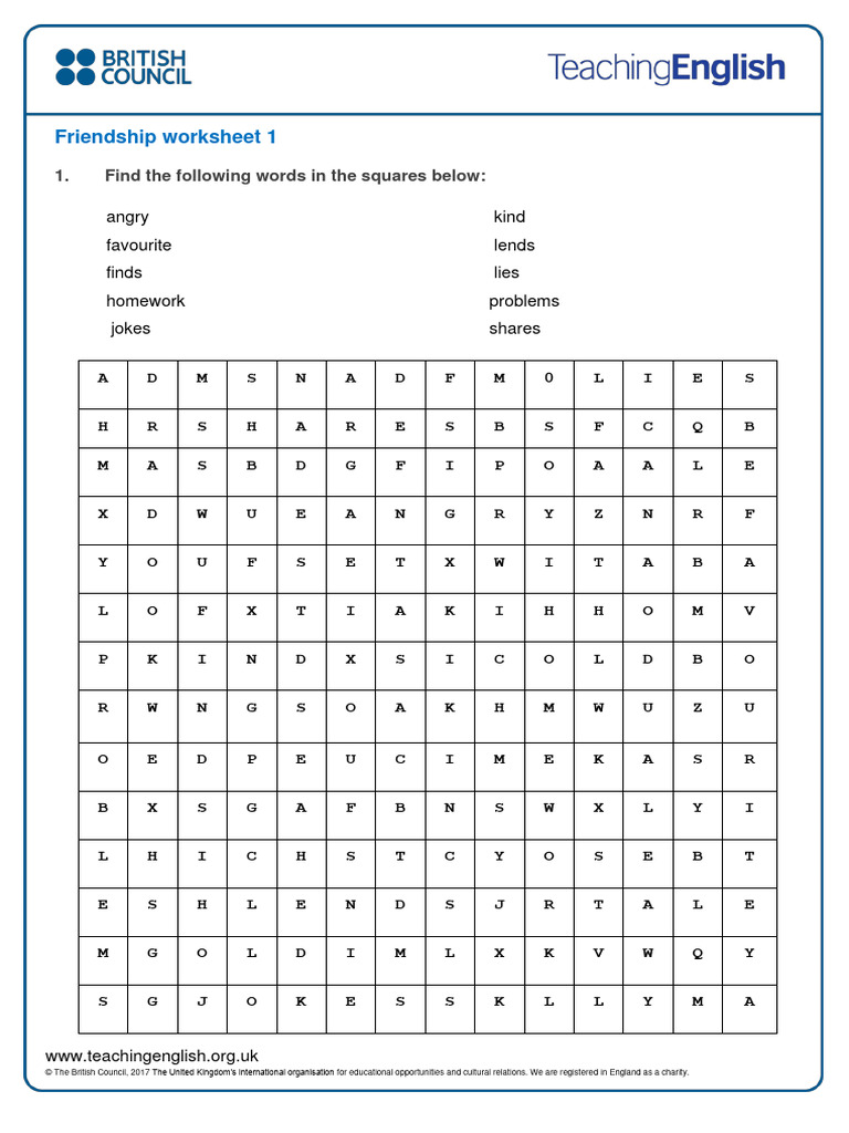 Friendship_worksheet_1 | PDF
