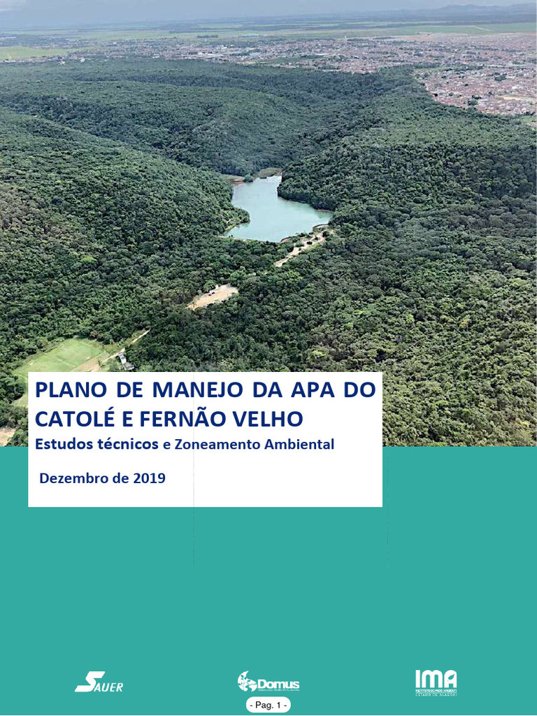 Plano de Manejo Da Apa Do Catole e Fernao Velho Estudos Tecnicos e ...