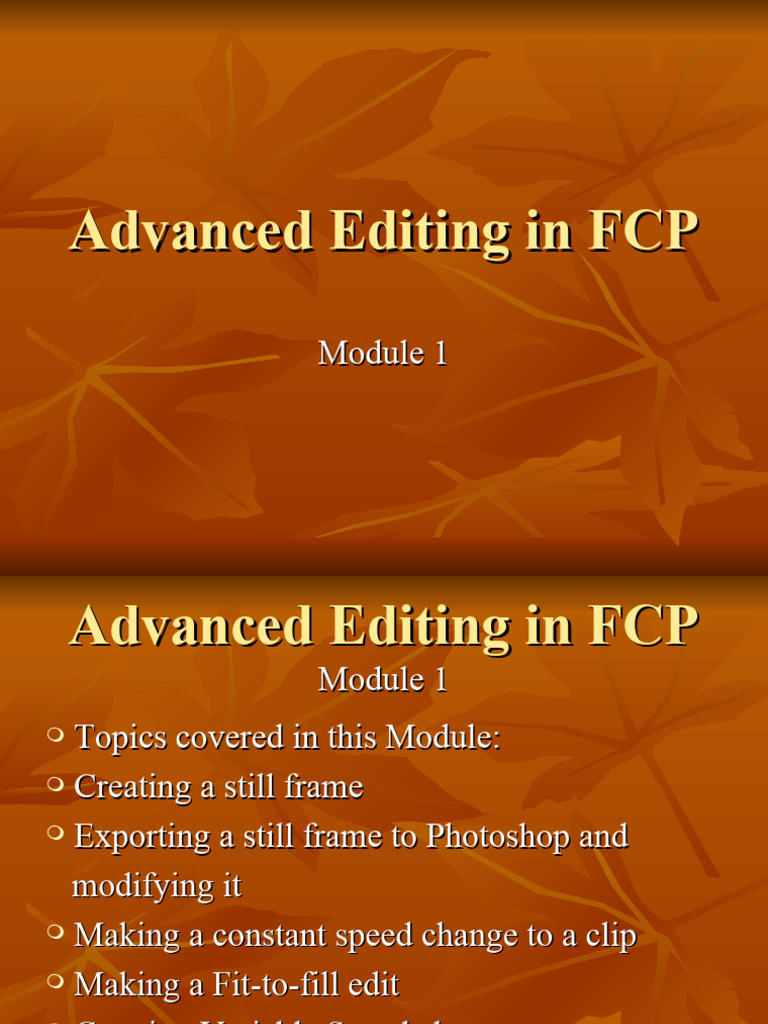 Advanced FCP Editing Techniques Guide | PDF | Graphic Design | Computer ...