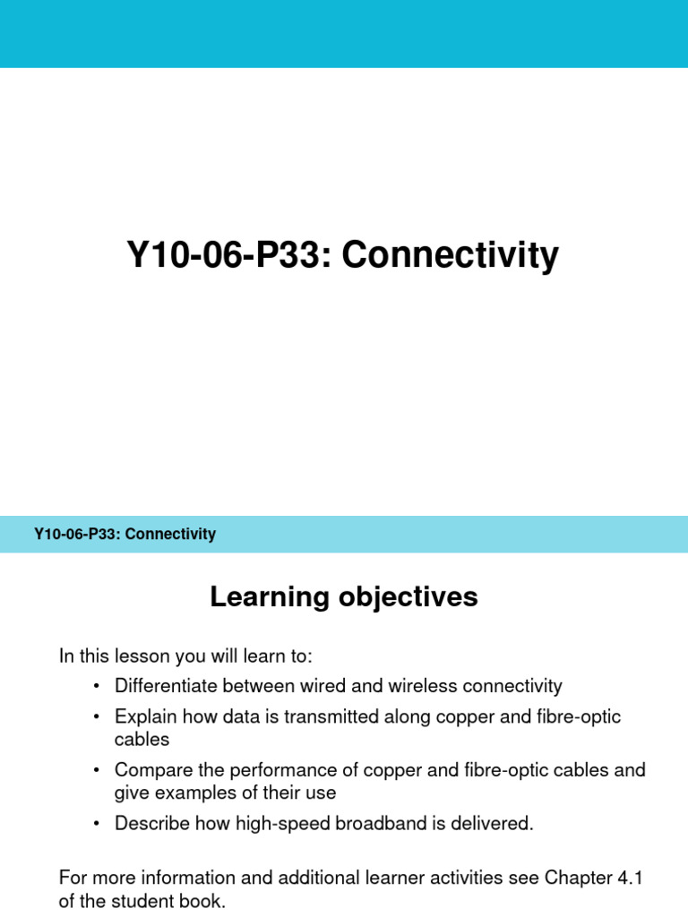 Y10 06 P33 Slides | PDF | Fiber To The X | Wireless