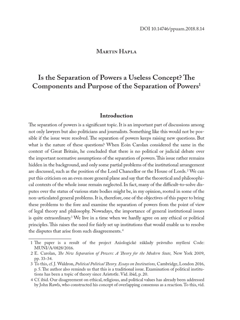 Is The Separation of Powers A Usele | PDF | Separation Of Powers