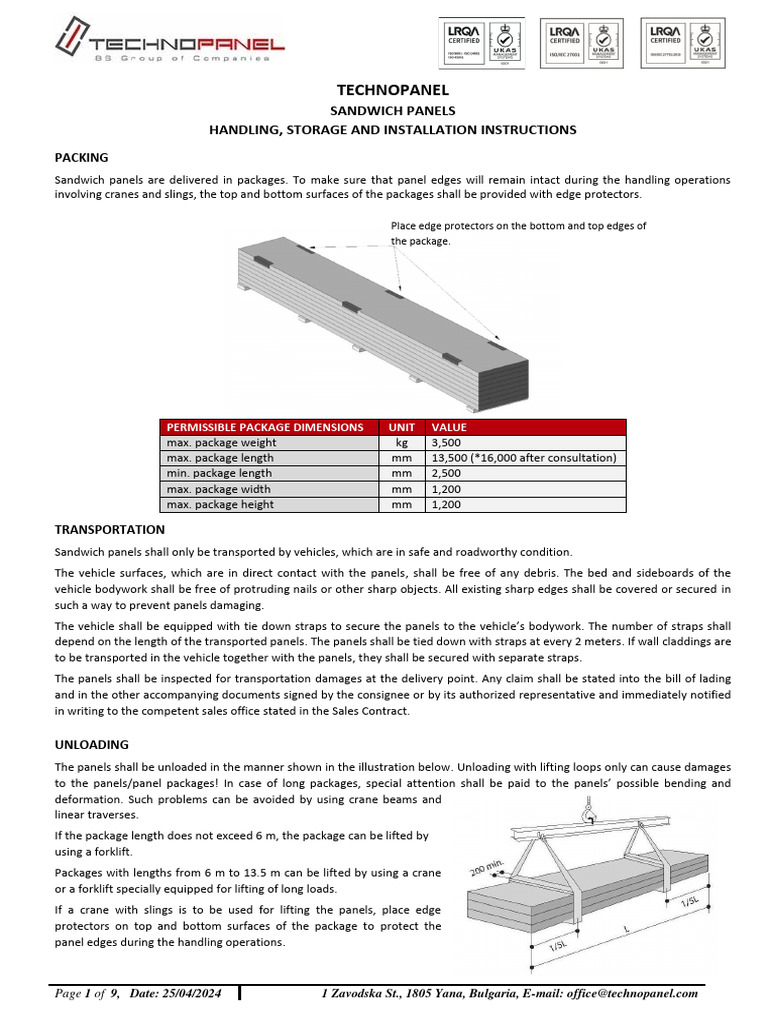 Sandwich Panel Handling & Installation Guide | PDF | Corrosion | Roof