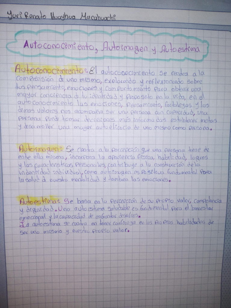 Autoconocimiento Autoimagen Y Autoestima Pdf