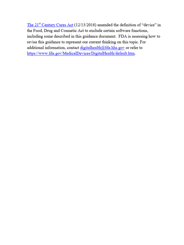 FDA MEdical Device Software 1741 | PDF | Medical Device | Food And Drug ...
