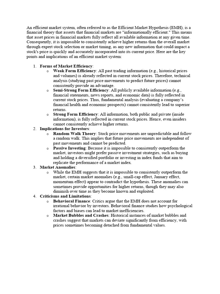 an-efficient-market-system-pdf-efficient-market-hypothesis-stocks